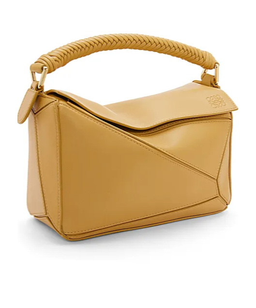 Loewe Small Leather Puzzle Top-handle Bag In Brown