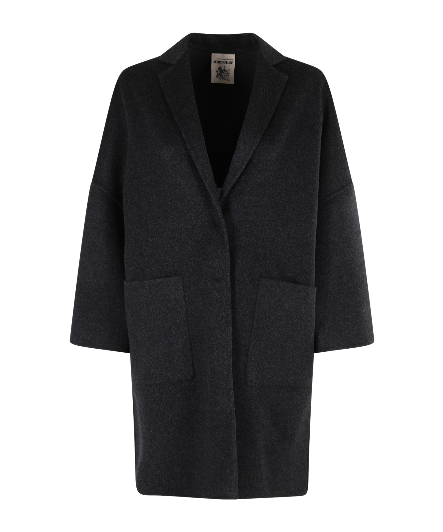 Semicouture Single-breasted Coat In Black