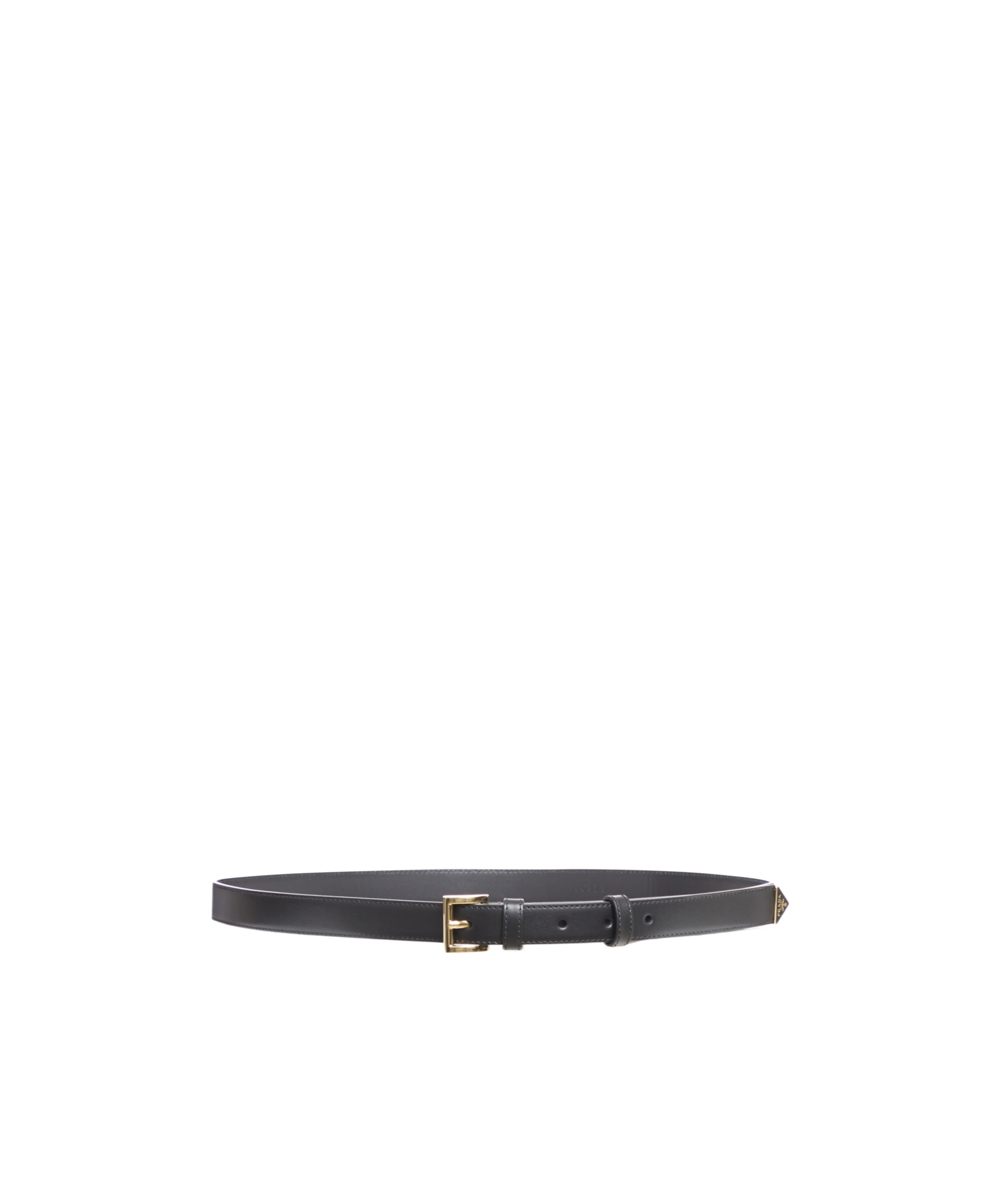 Prada Leather Buckle Belt In Black