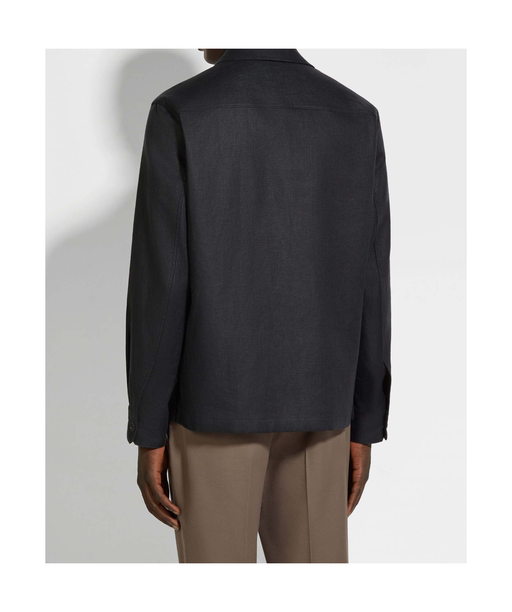 Shop Zegna Linen Shirt In Black