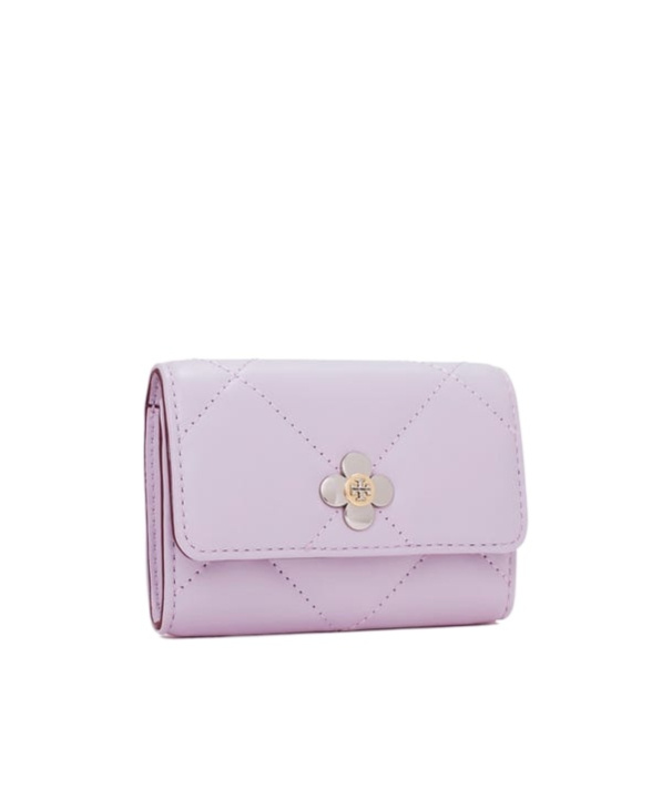 Tory Burch Quilted Metal Embellishment Purses & Cardholders In Purple