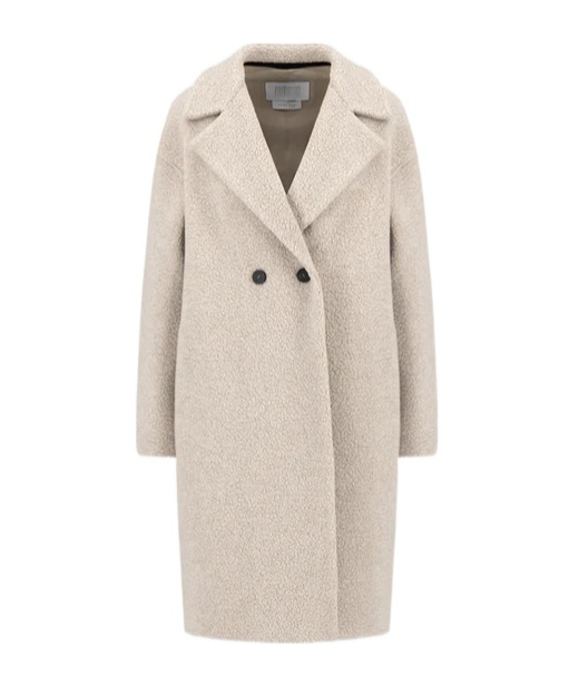 Harris Wharf London Dropped Shoulder Coat Boucle In Neutral