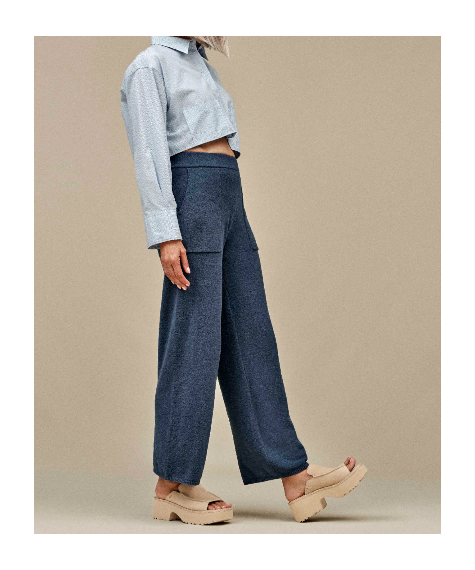 Ugg W New Heights Slide In Nude