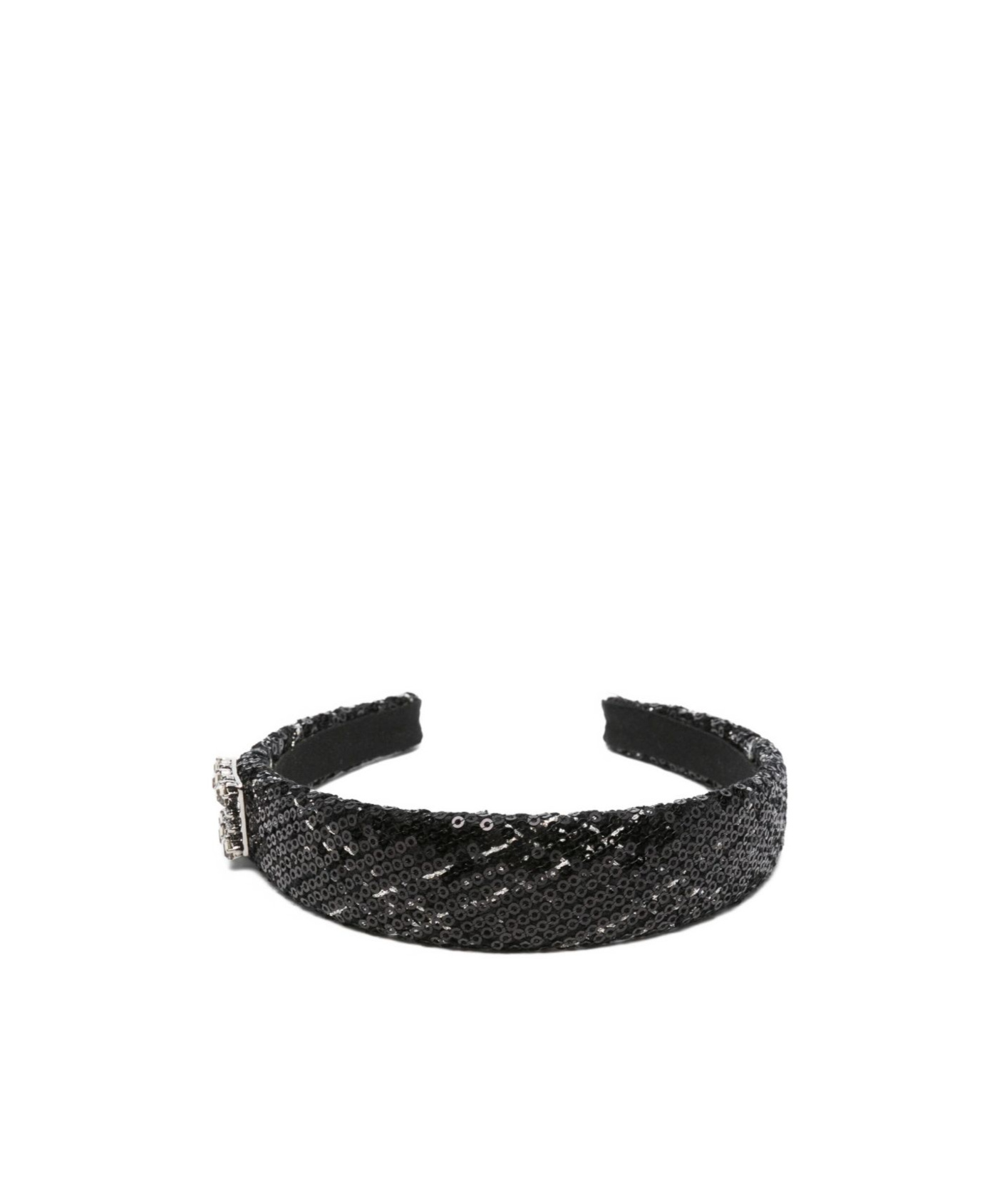 Roger Vivier Sequin-embellished Crystal Headband In Black