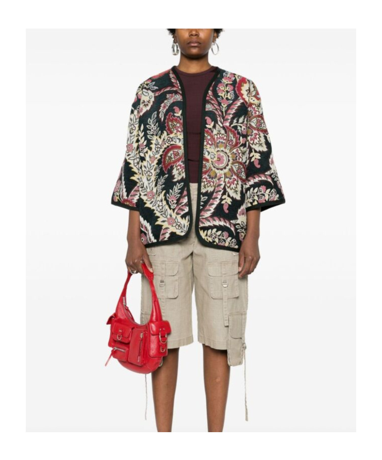 Shop Etro V-neck Casual Jacket In Multicolor