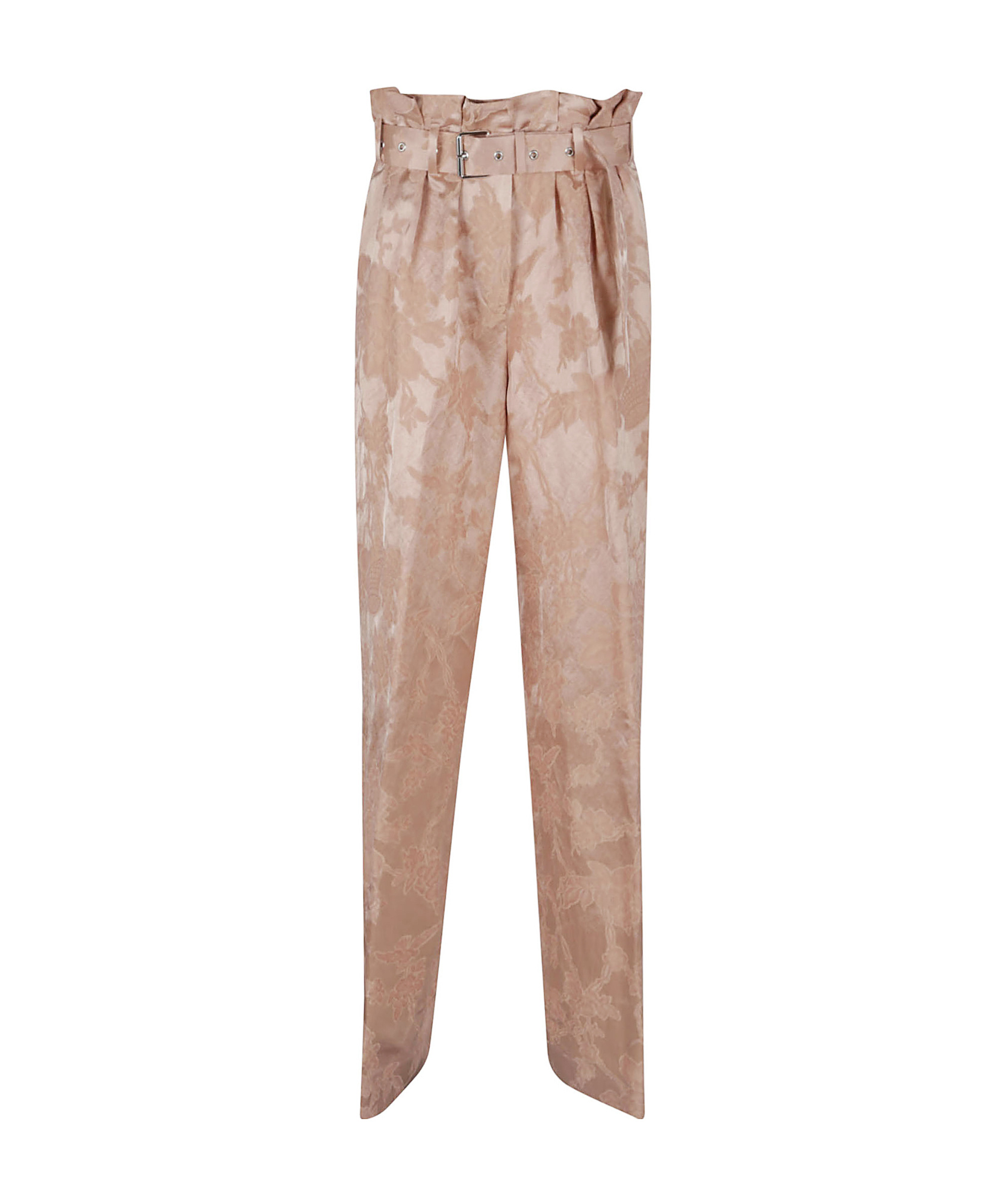Dries Van Noten High-waisted Trousers With Belted Detail In Nude