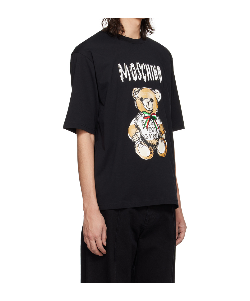 Moschino Logo-print Cotton T-shirt In Black