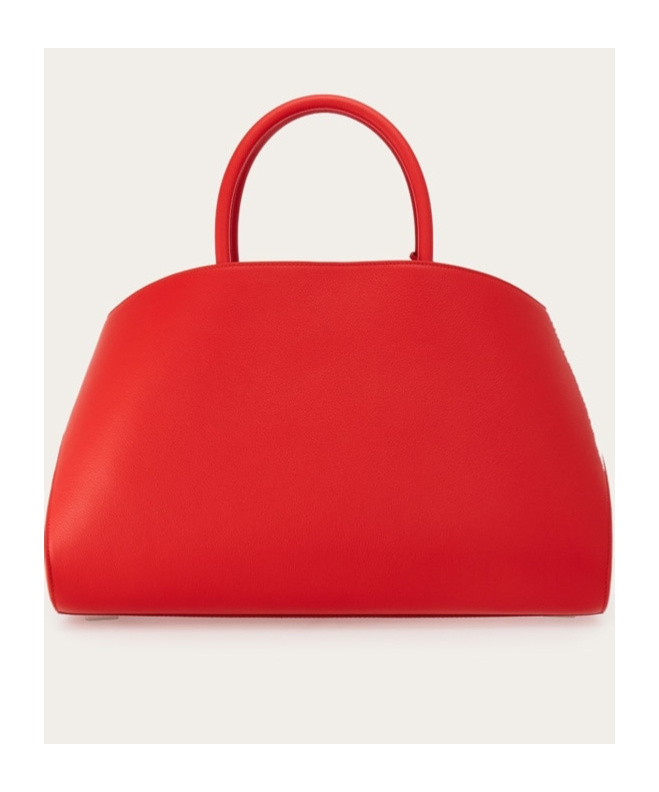 Ferragamo Hug Small Leather Top Handle Bag In Red