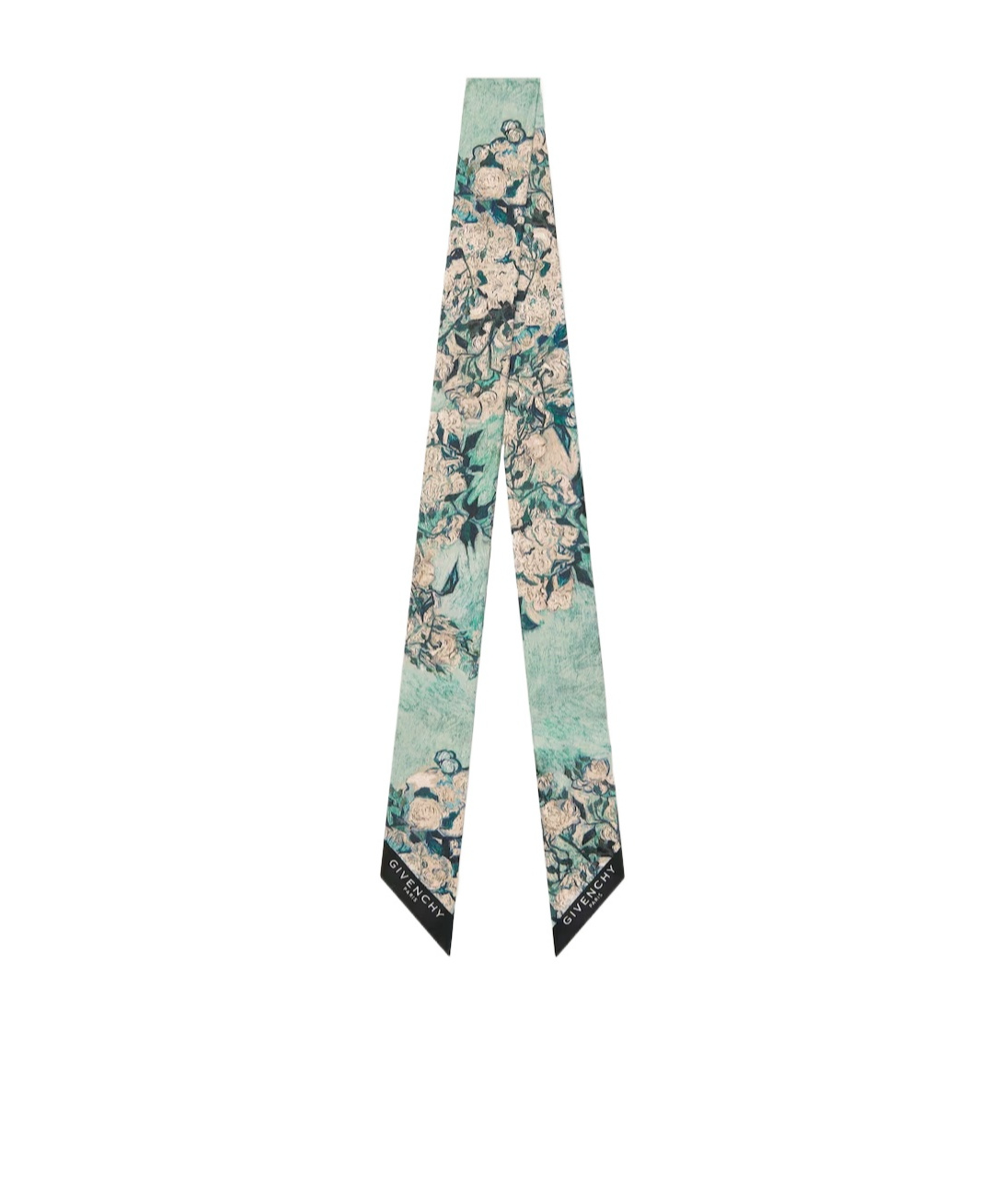 Givenchy Bandeau In Silk With Roses Print In Green