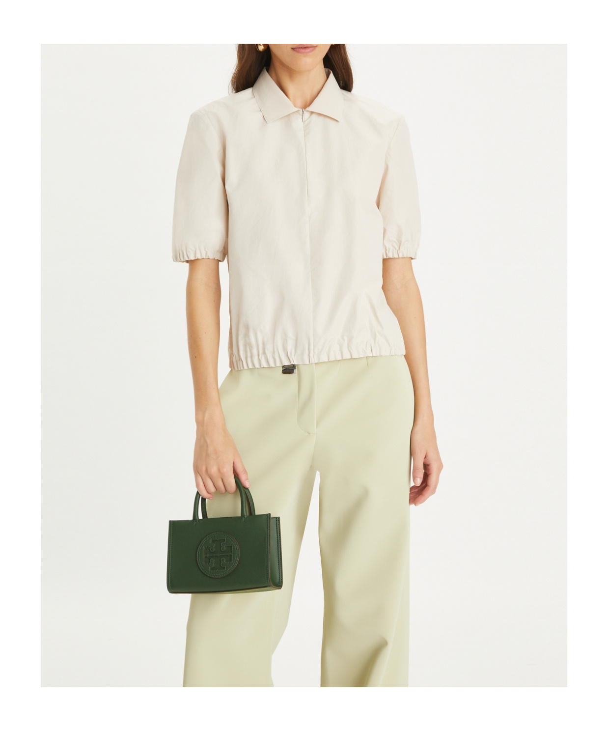 Tory Burch Logo-patch Tote Bag In Green