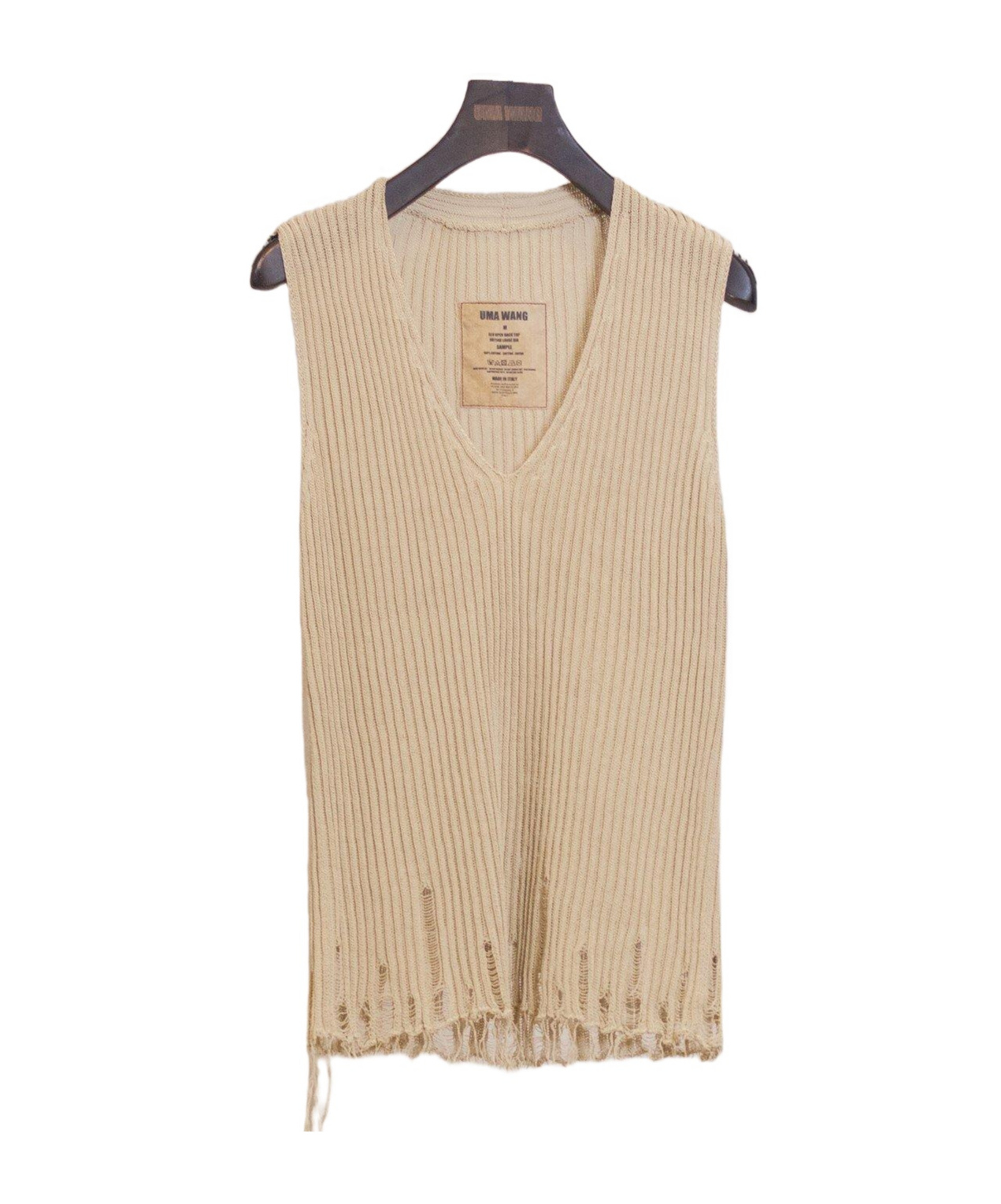 Uma Wang V-neck Knit Vest In Nude