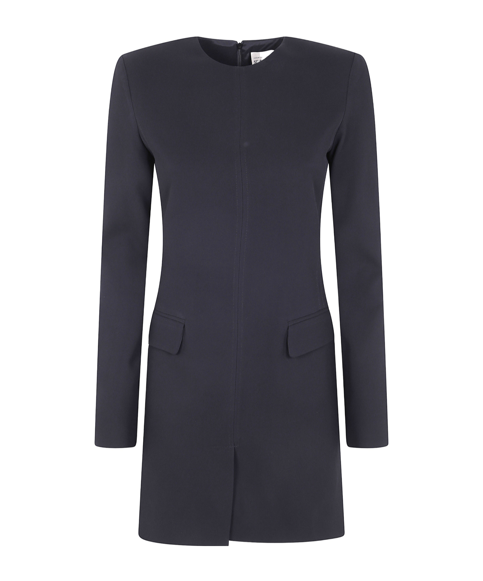 Semicouture Dress With Long Sleeves And Pockets In Blue