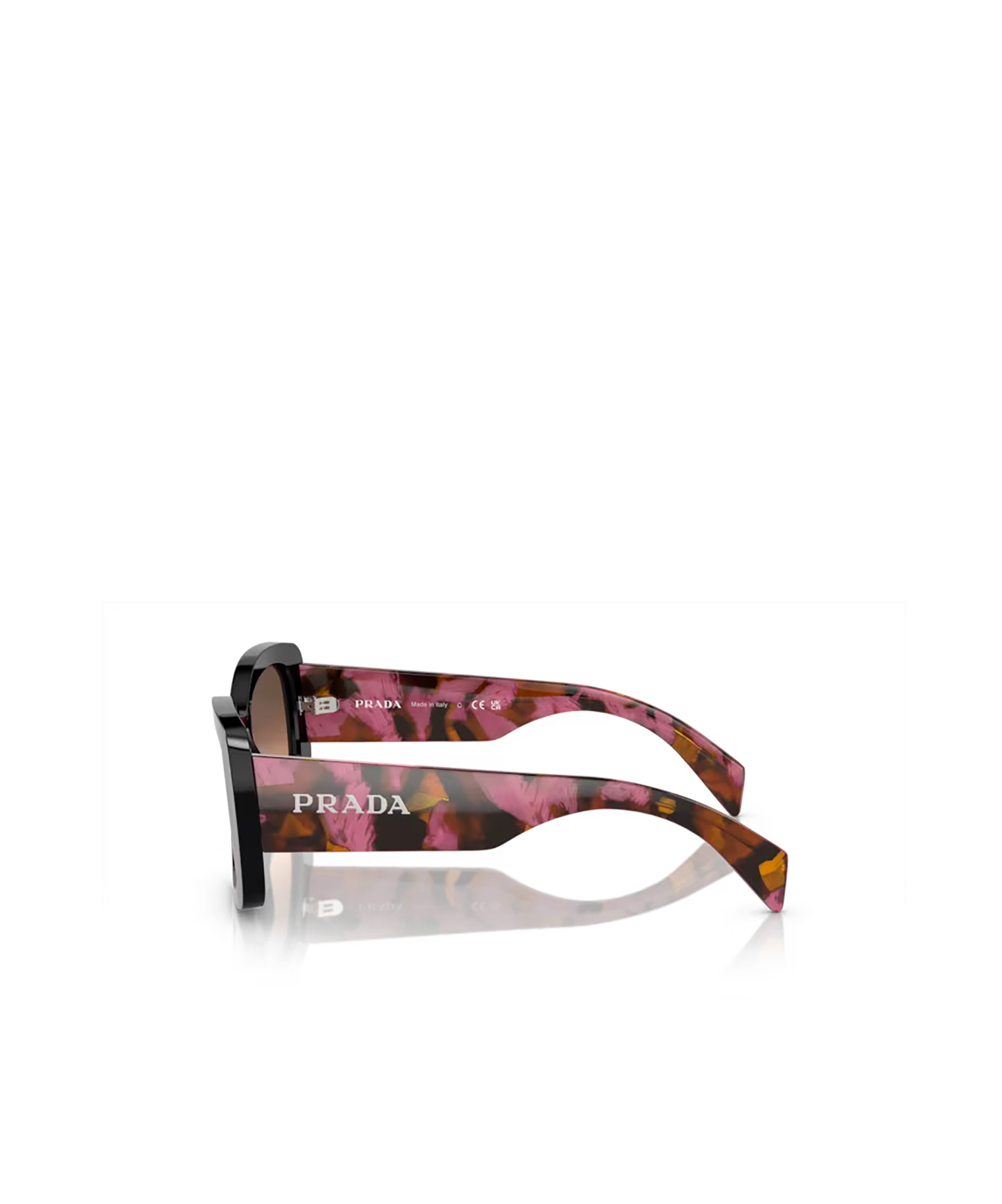 Prada Womens Purple Pr A08s Oval-frame Acetate Sunglasses In Black