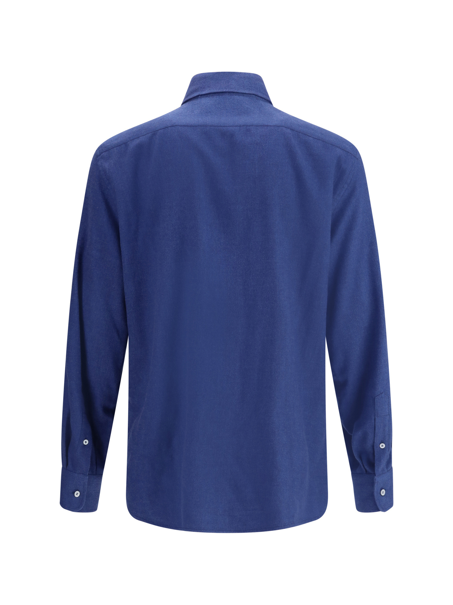 Brunello Cucinelli Tailored Herringbone Shirt Collar Button-down In Blue