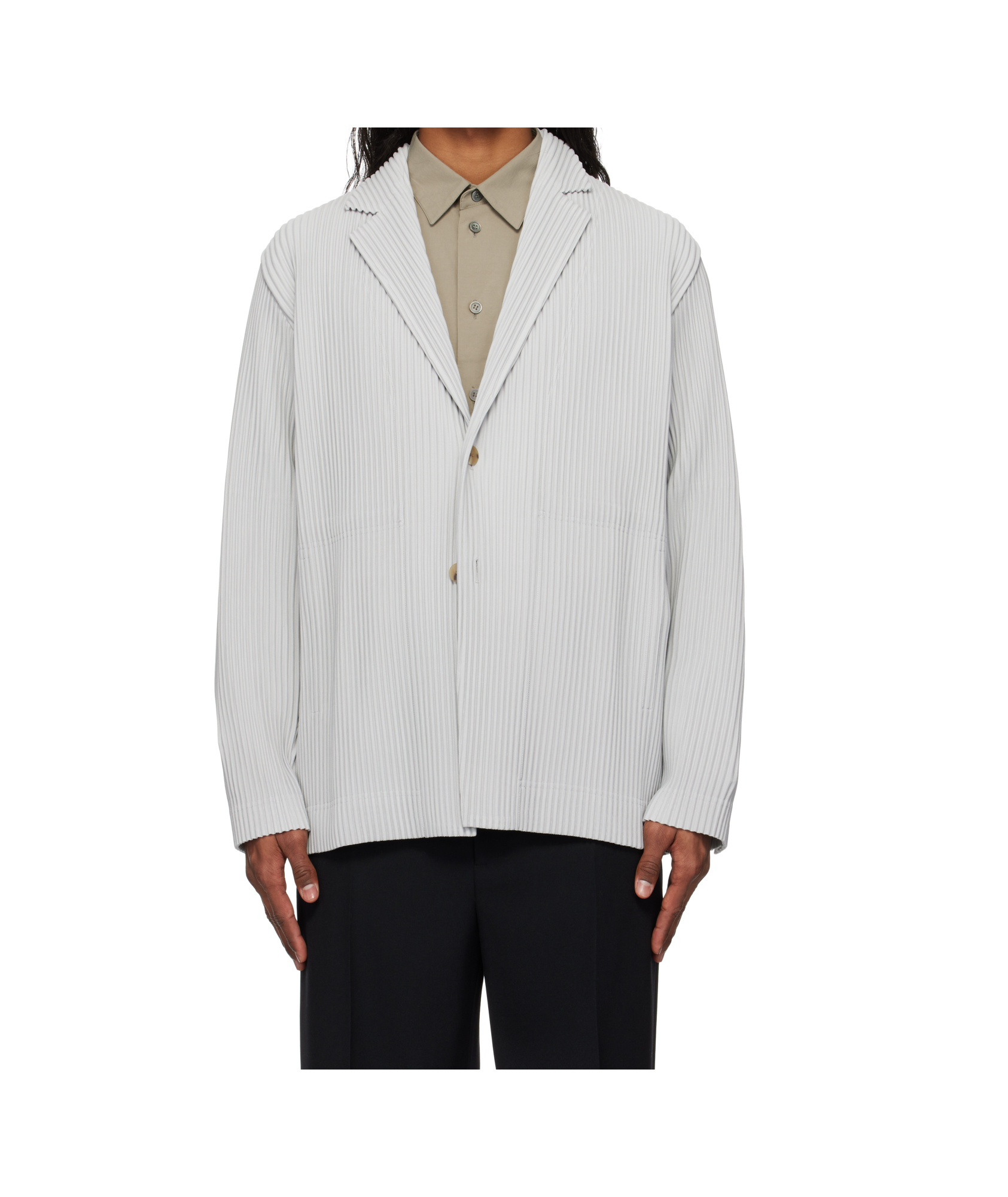 Issey Miyake Pleated Single-breasted Blazer