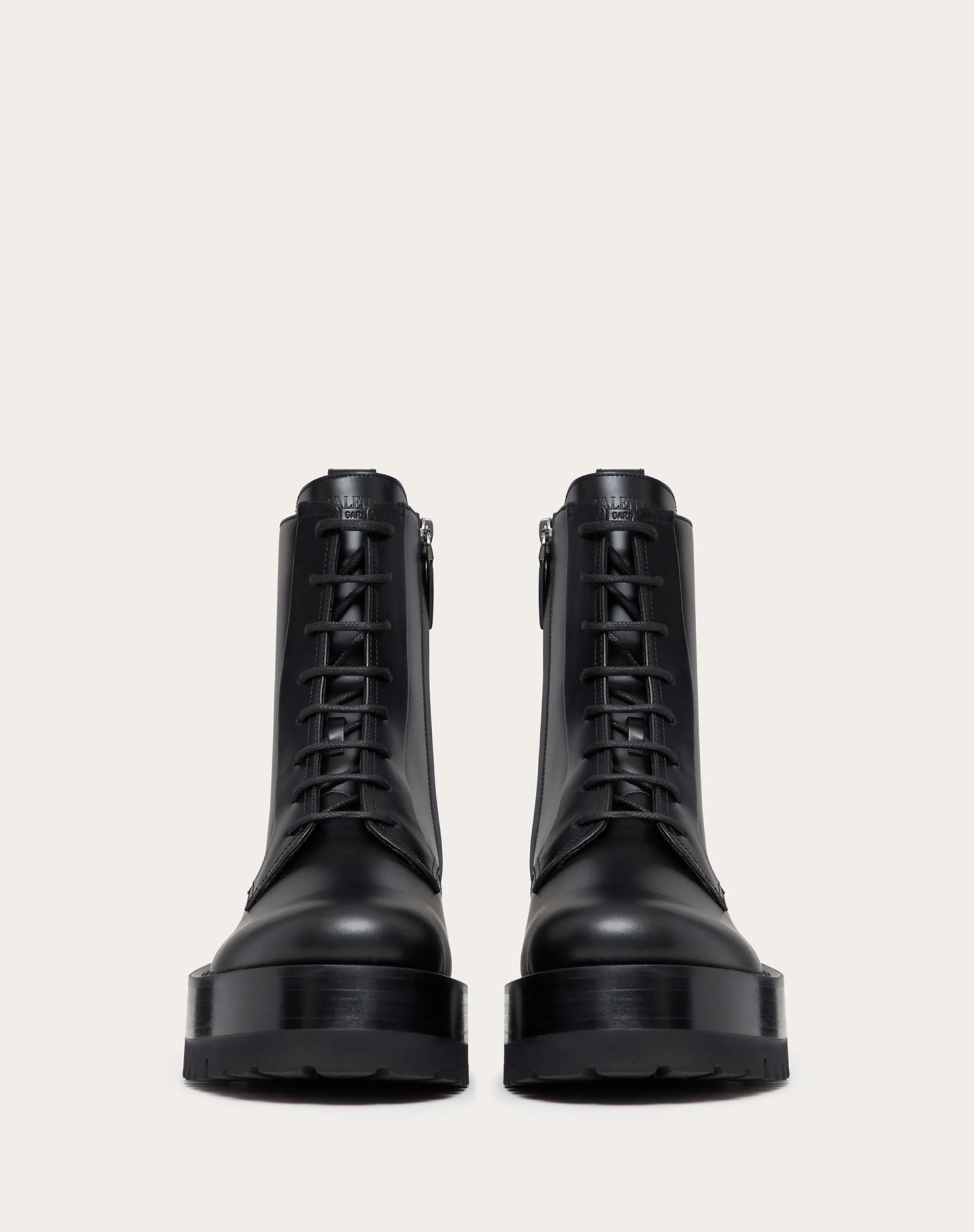 Valentino Ankle-length Lace-up Boots In Black