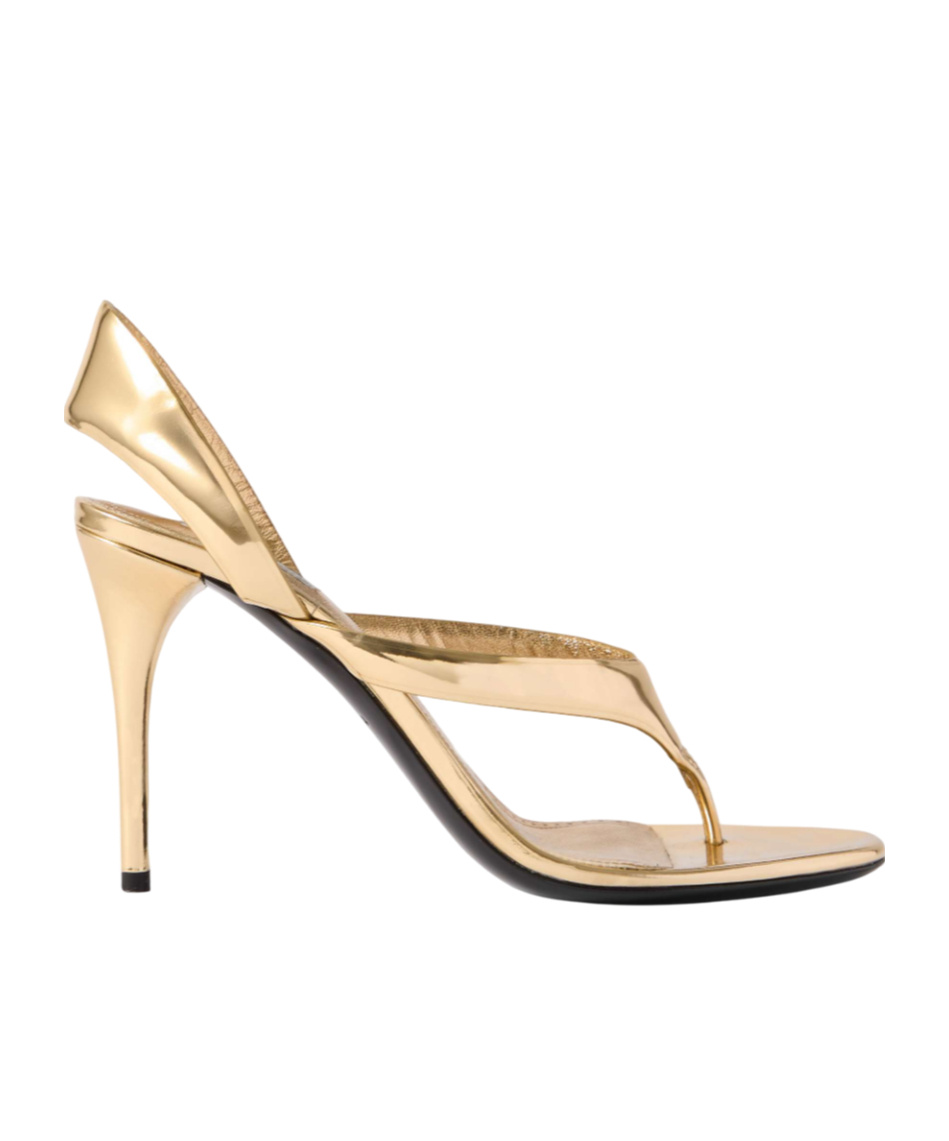 Alaïa Leather Sandals Metallic Finish Heeled In Nude