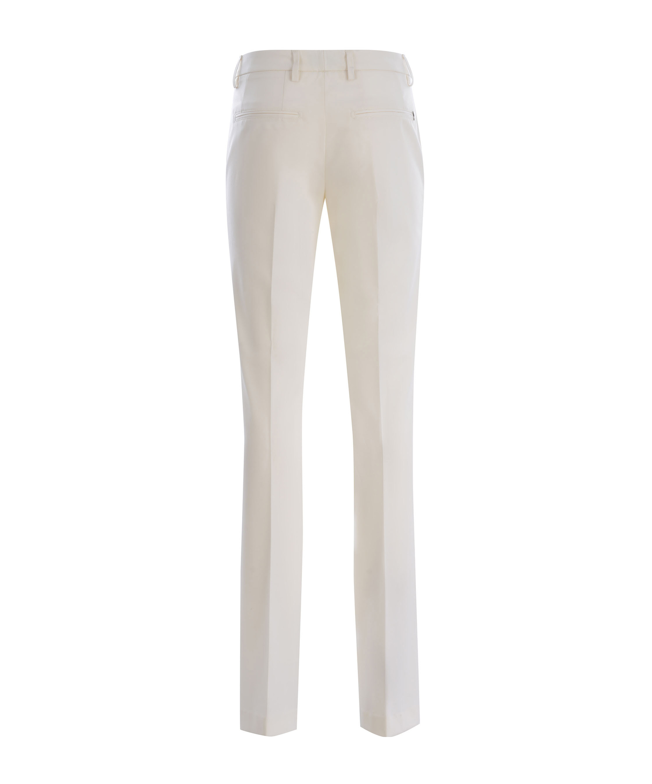 Dondup Pleated Zipper Casual Pants In White