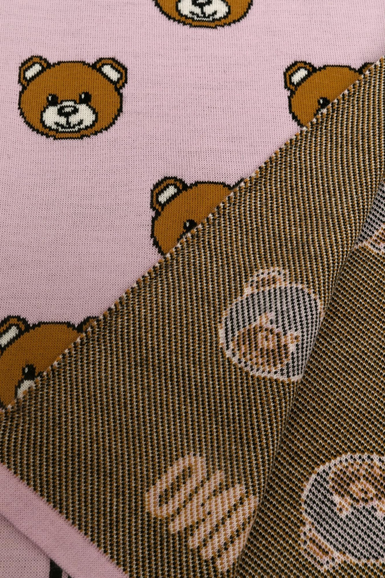Moschino Teddy Bear Pattern Scarf In Pink