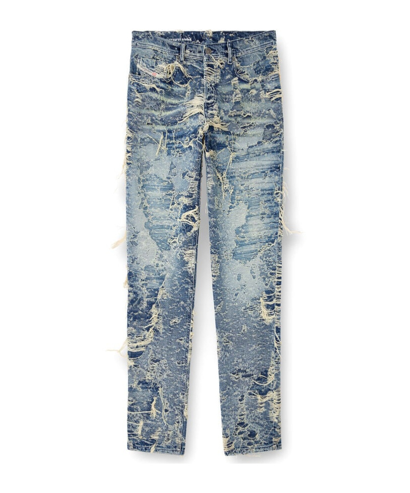 Diesel Regular Distressed Jeans 2023 D-finitive 09m04 In Blue