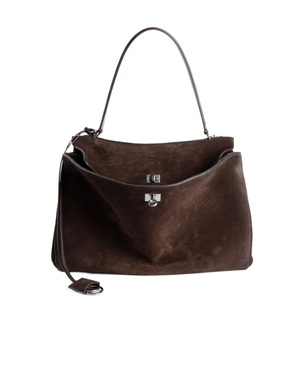 Balenciaga Rodeo Handbag Large In Light Espresso In Brown