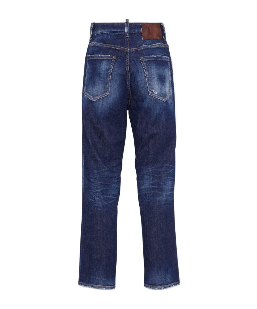 Dsquared2 Boston Basic Wash Straight-leg Jeans In Blue