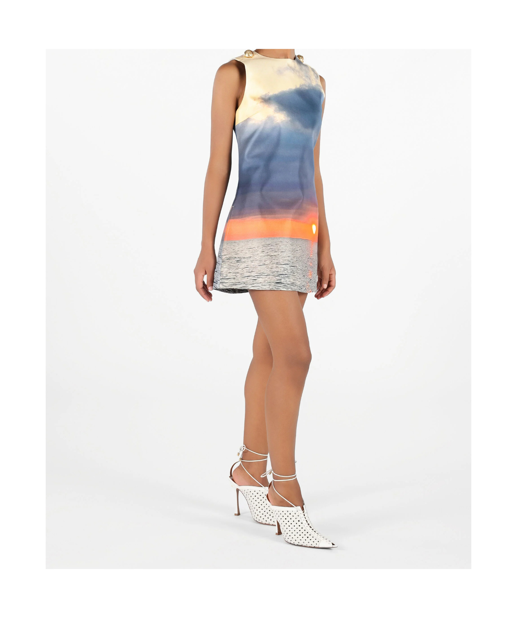 ROBERTO CAVALLI PHOTOGRAPH-PRINT MINI DRESS