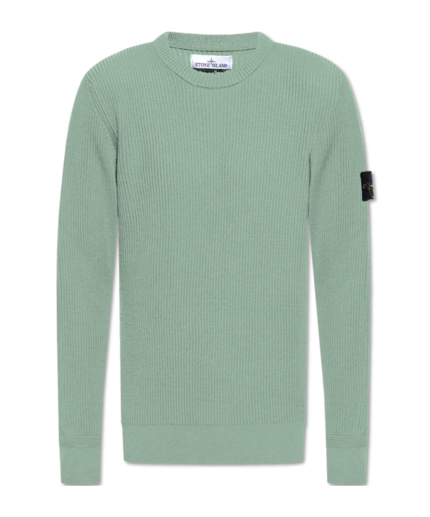 Stone Island Ribbed Wool Sweater In Green