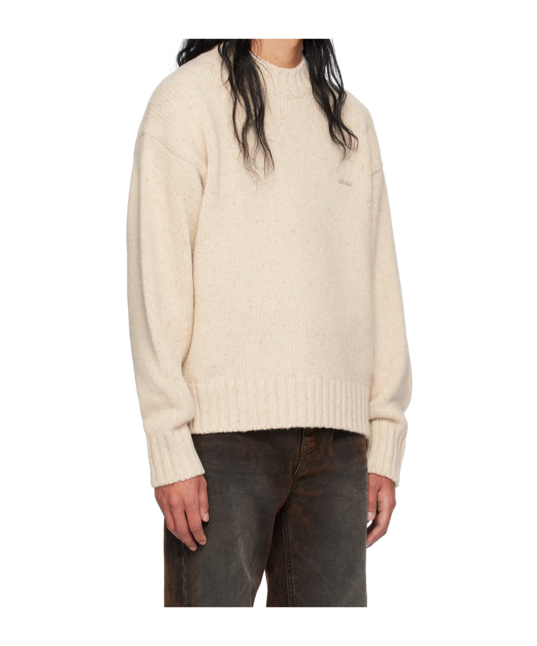 Shop We11 Done Logo Hardware Sweater In Nude