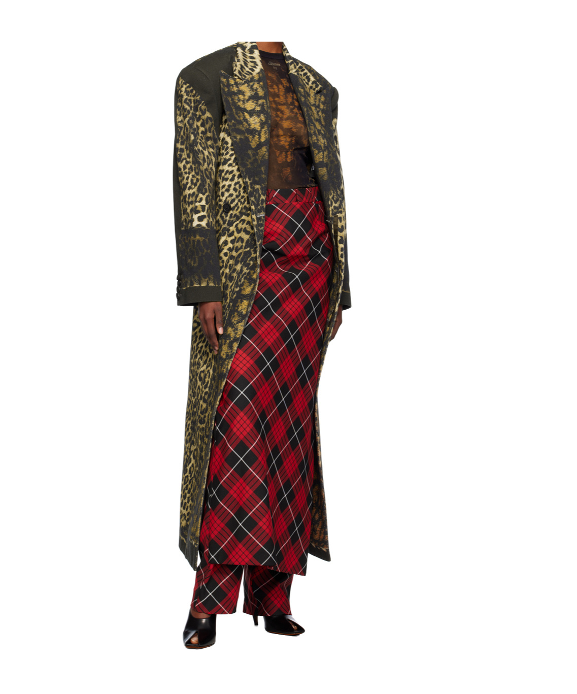 Jean Paul Gaultier Tartan Trousers In Burgundy