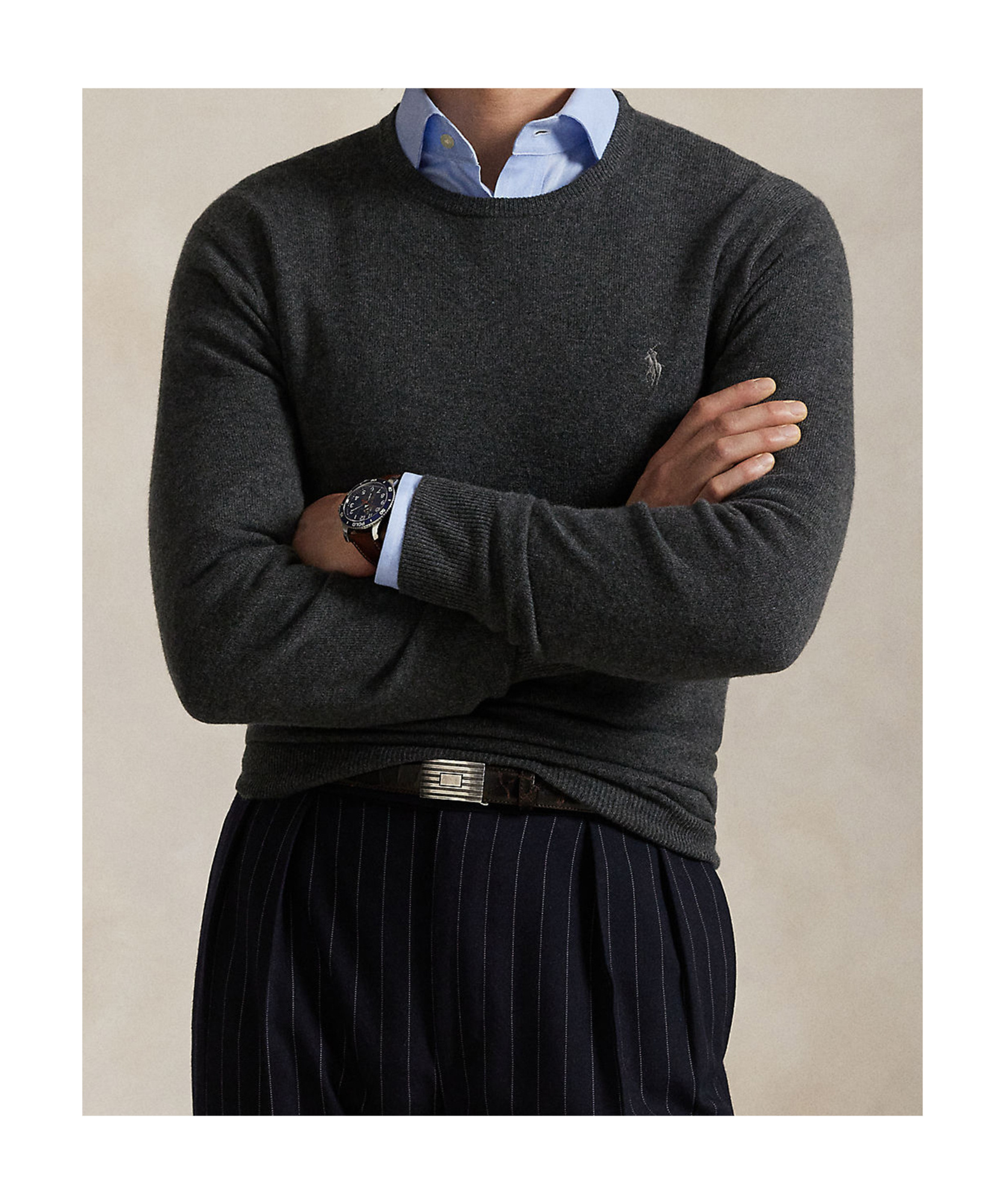 Polo Ralph Lauren Crew Neck Multicolor Knitwear In Black