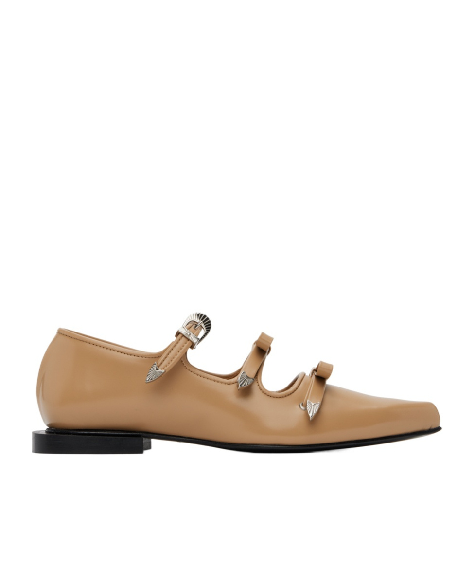 Shop Toga Pointed Mary Jane Shoes In Brown