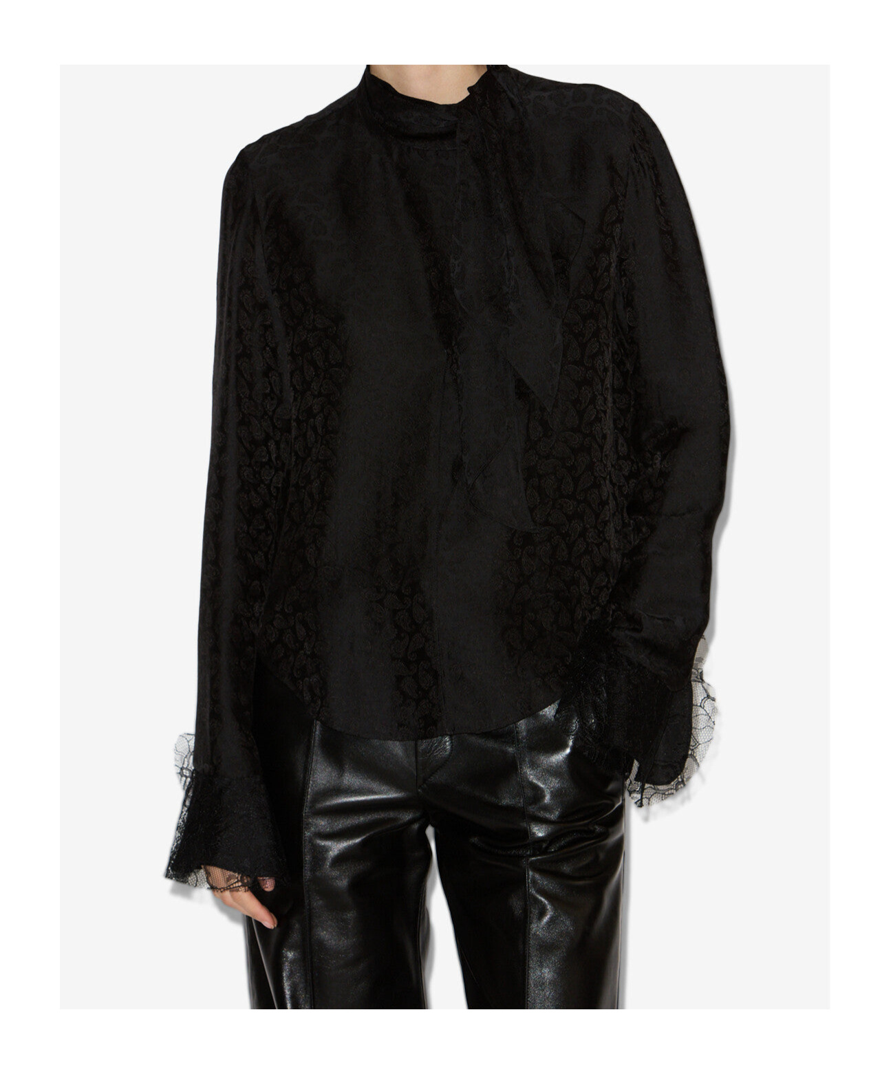 Isabel Marant Scarf Detail Long-sleeve Top In Black