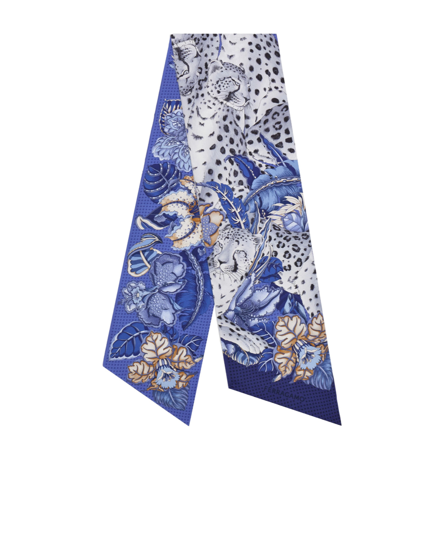 Ferragamo Cheetah Print Silk Bandeau In Multi