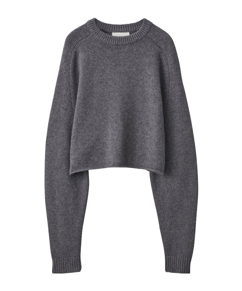 Lisa Yang Long-sleeved Crew Neck Sweater In Gray