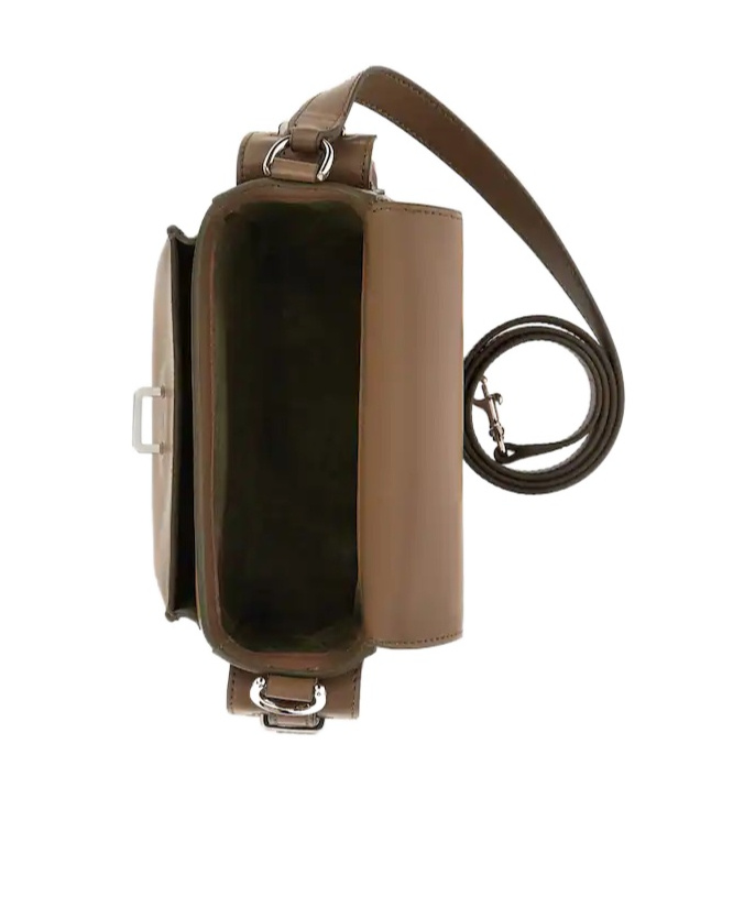 Hogan Flap Small Leather Crossbody Bag In Brown