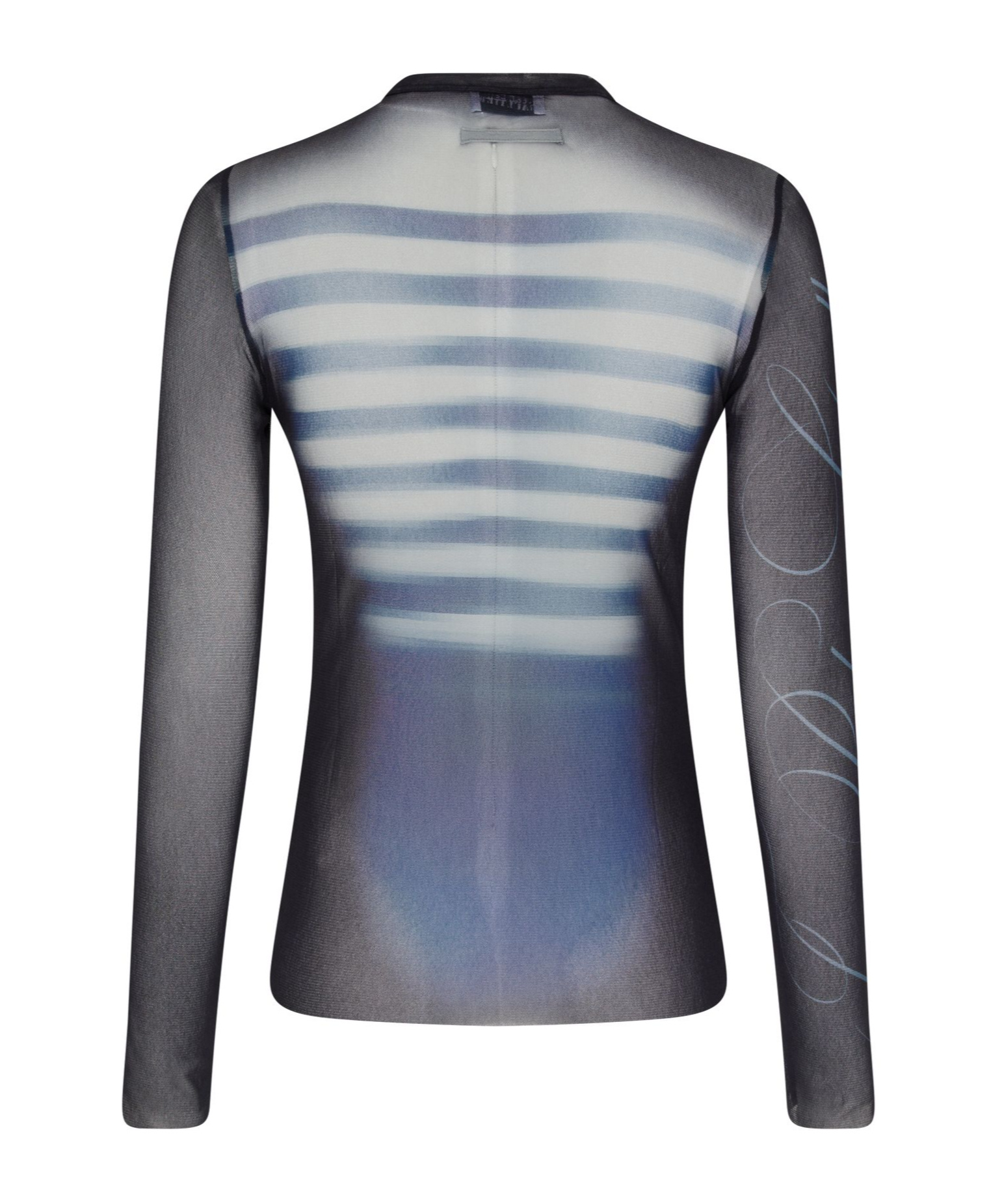 Shop Jean Paul Gaultier Long Sleeve Mesh Top In Navy Blue