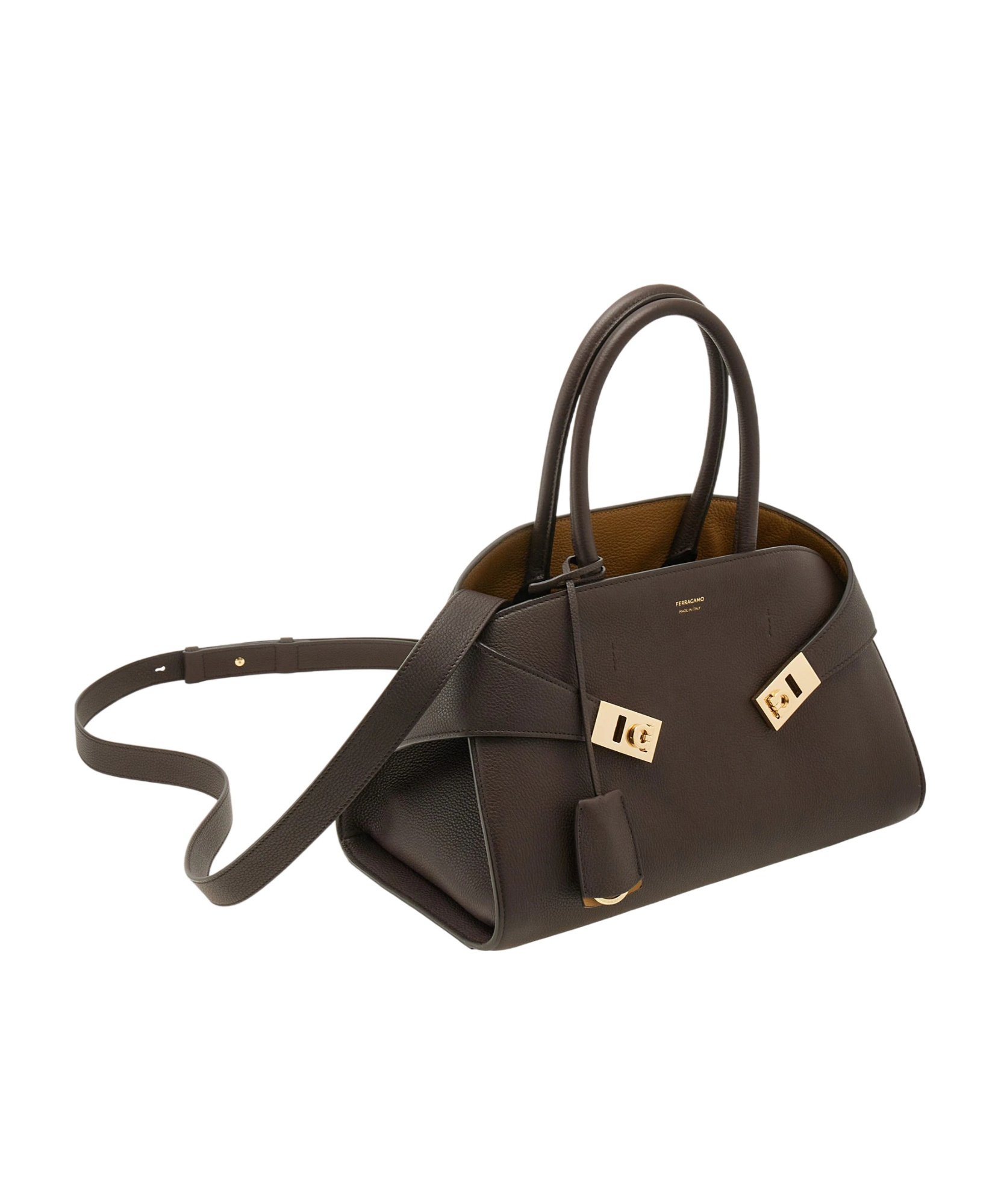 Shop Ferragamo Salvatore Hug Bicolor Handbag In Green