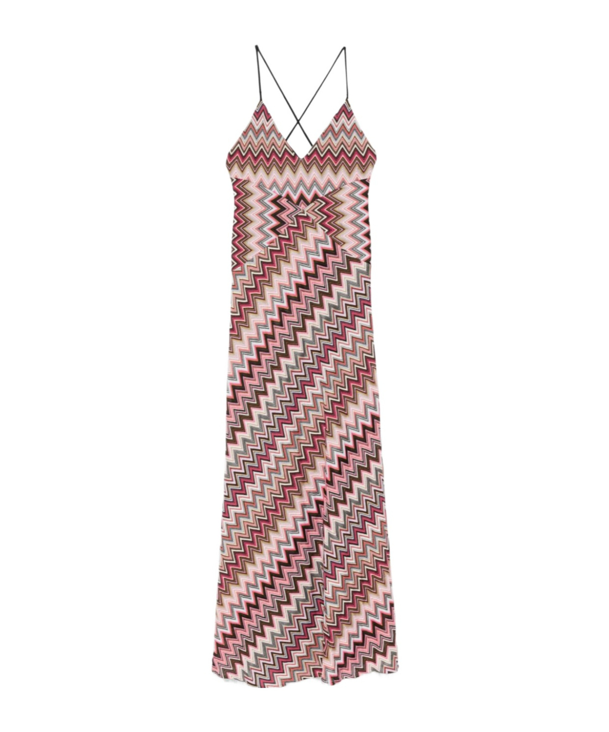 Shop Missoni Zigzag-pattern Maxi Dress In Pink