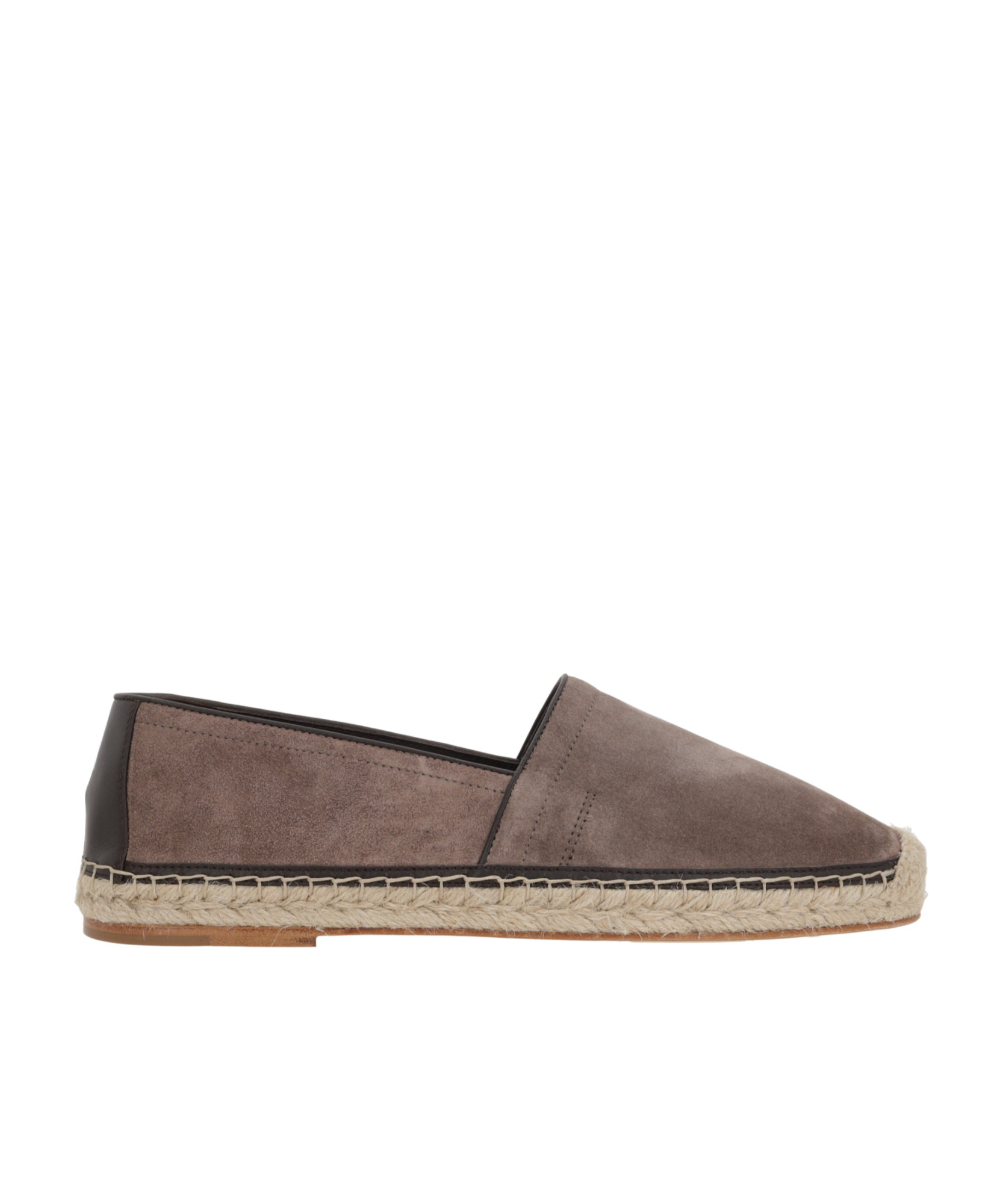 Brunello Cucinelli Round Toe Suede Espadrilles With Jute Sole In Multicolor