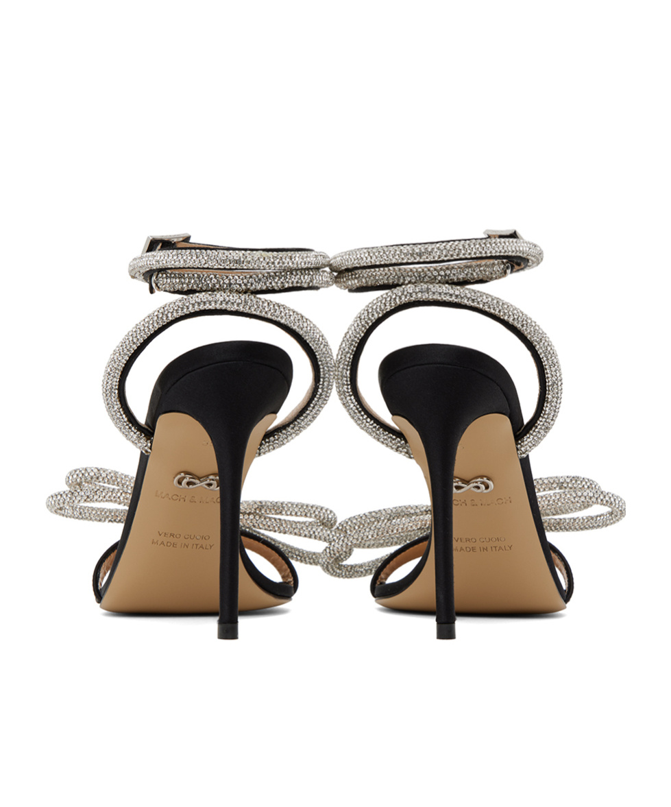 Mach&mach Black Double Bow 110 Heeled Sandals In Black