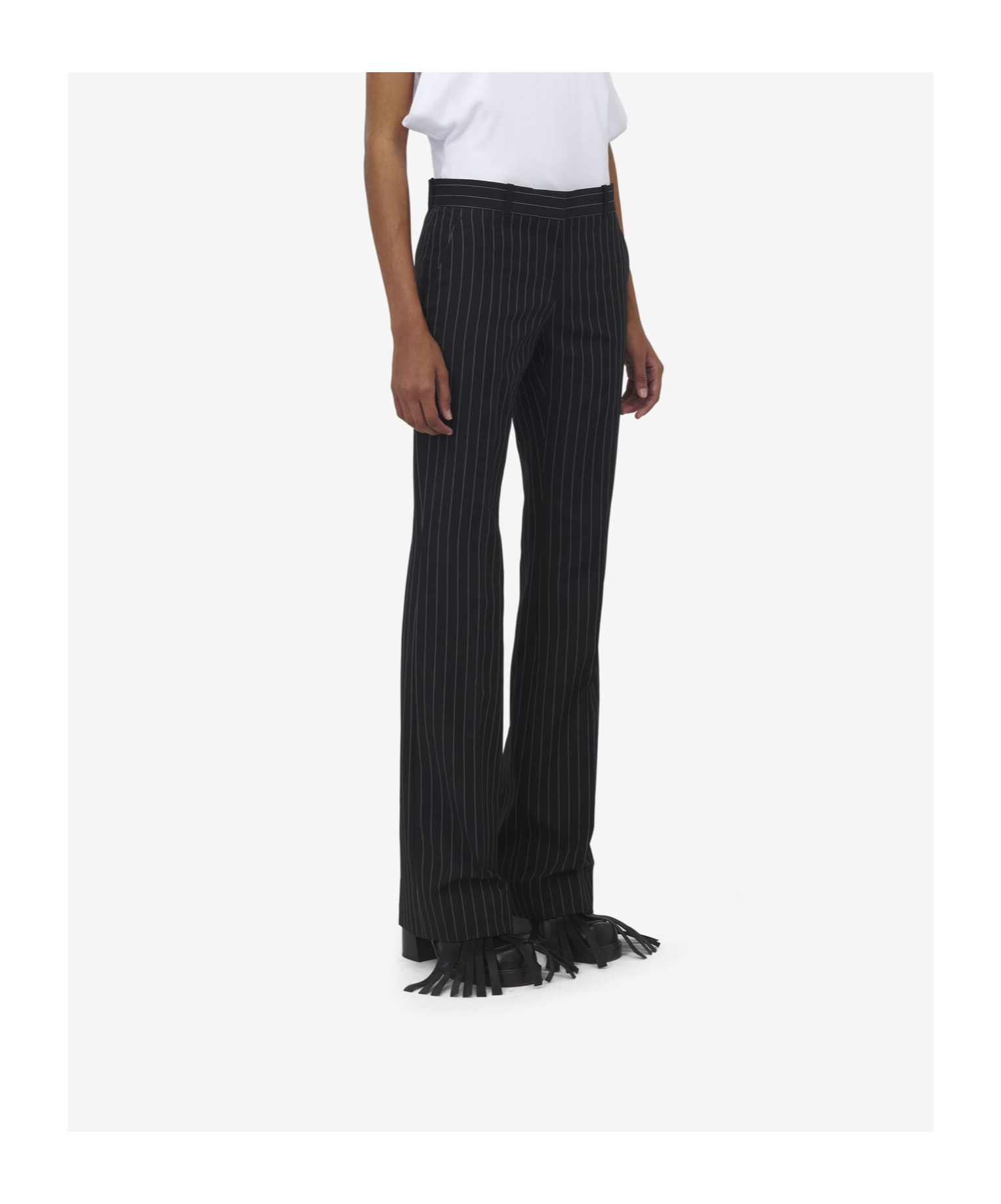 Alexander Mcqueen Pinstriped Straight Trousers In Multi