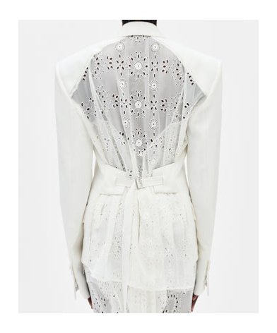Ann Demeulemeester Lizzie Comfort Tailored Jacket In Natural White