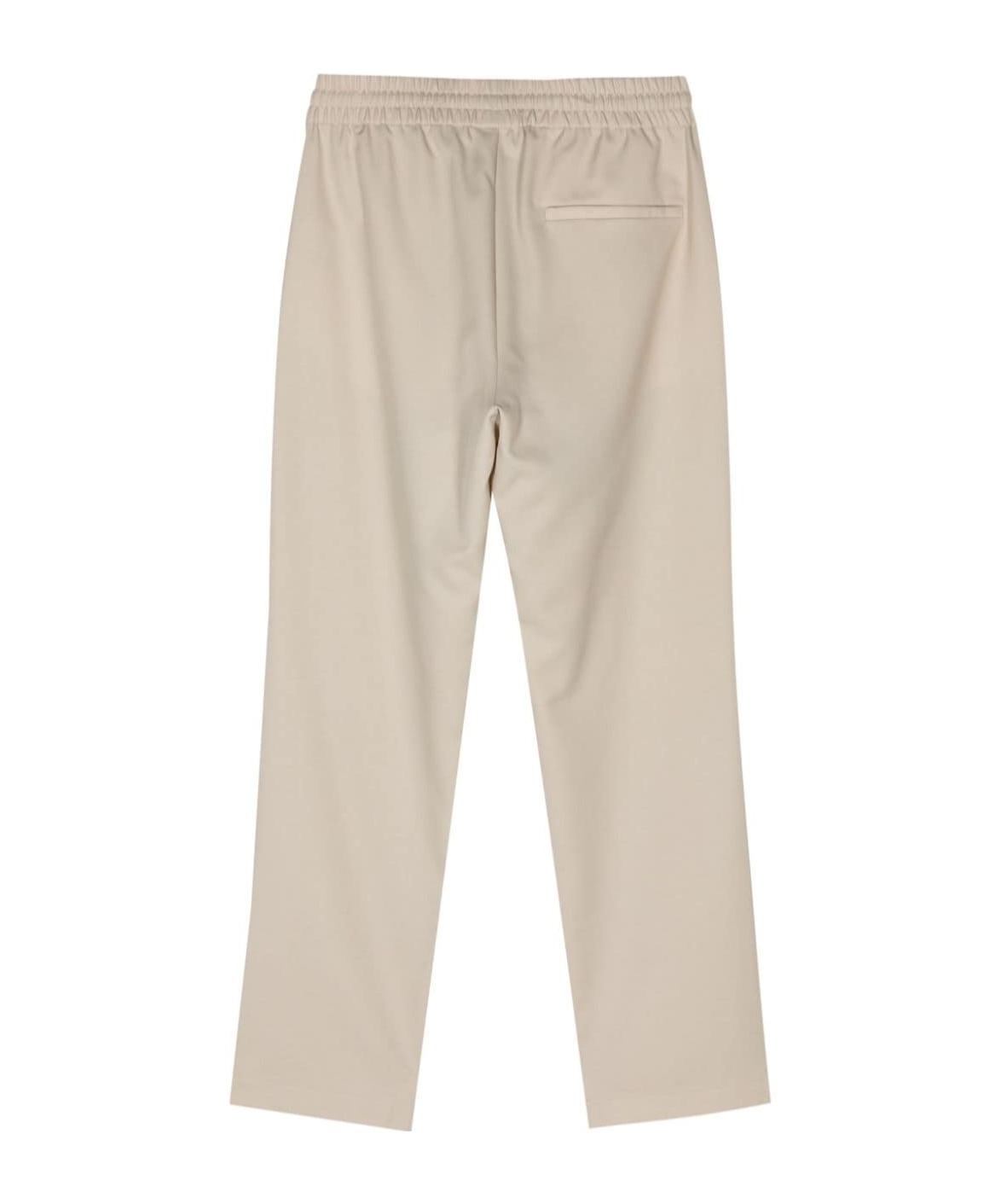 Drôle De Monsieur Tailored Straight Pants With Elastic Waistband In Nude