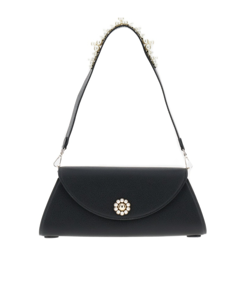 Simone Rocha Beaded Long Pochette Valentine Bag In Black