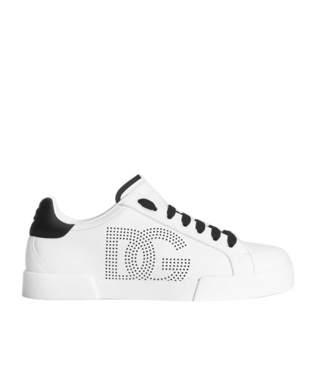 Dolce & Gabbana Portofino Leather Low-top Sneakers In White