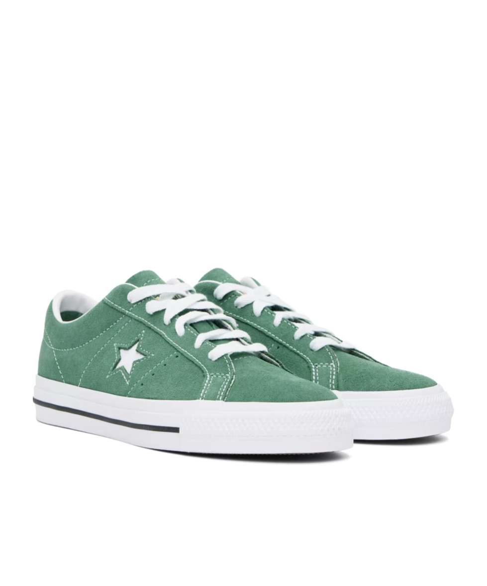 Converse Logo-lacing Low-cut Casual Shoes In Green