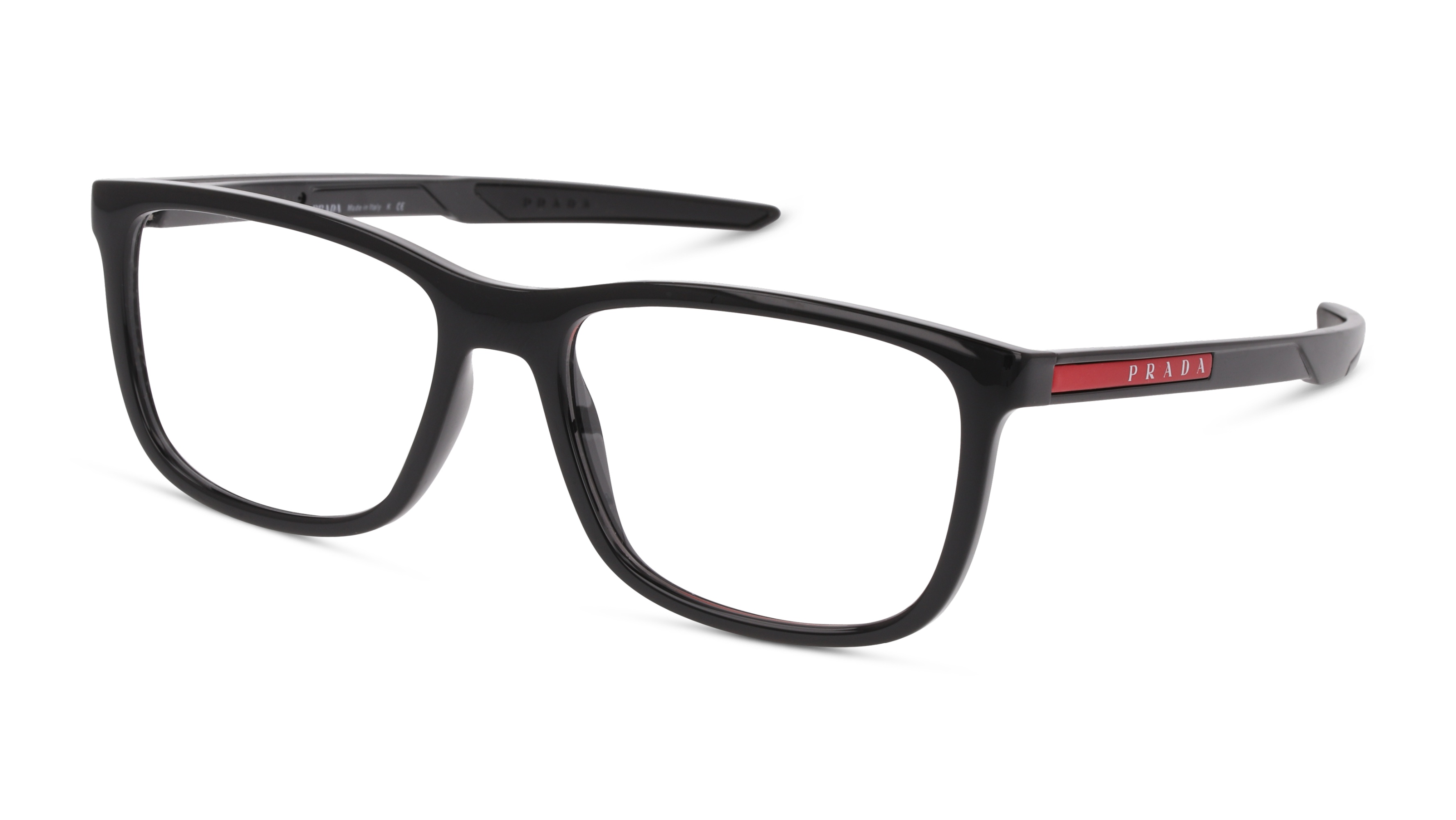 Prada 54mm Rectangular Optical Glasses In Black