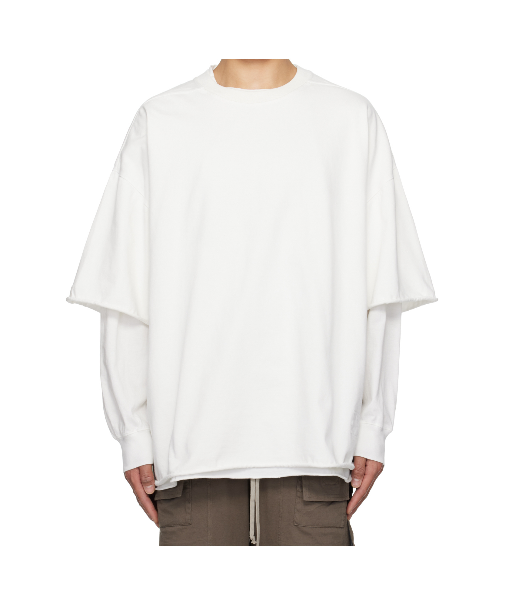 Rick Owens Drkshdw Off-white Hollywood Tommy Hustler Sweat T-shirt In White