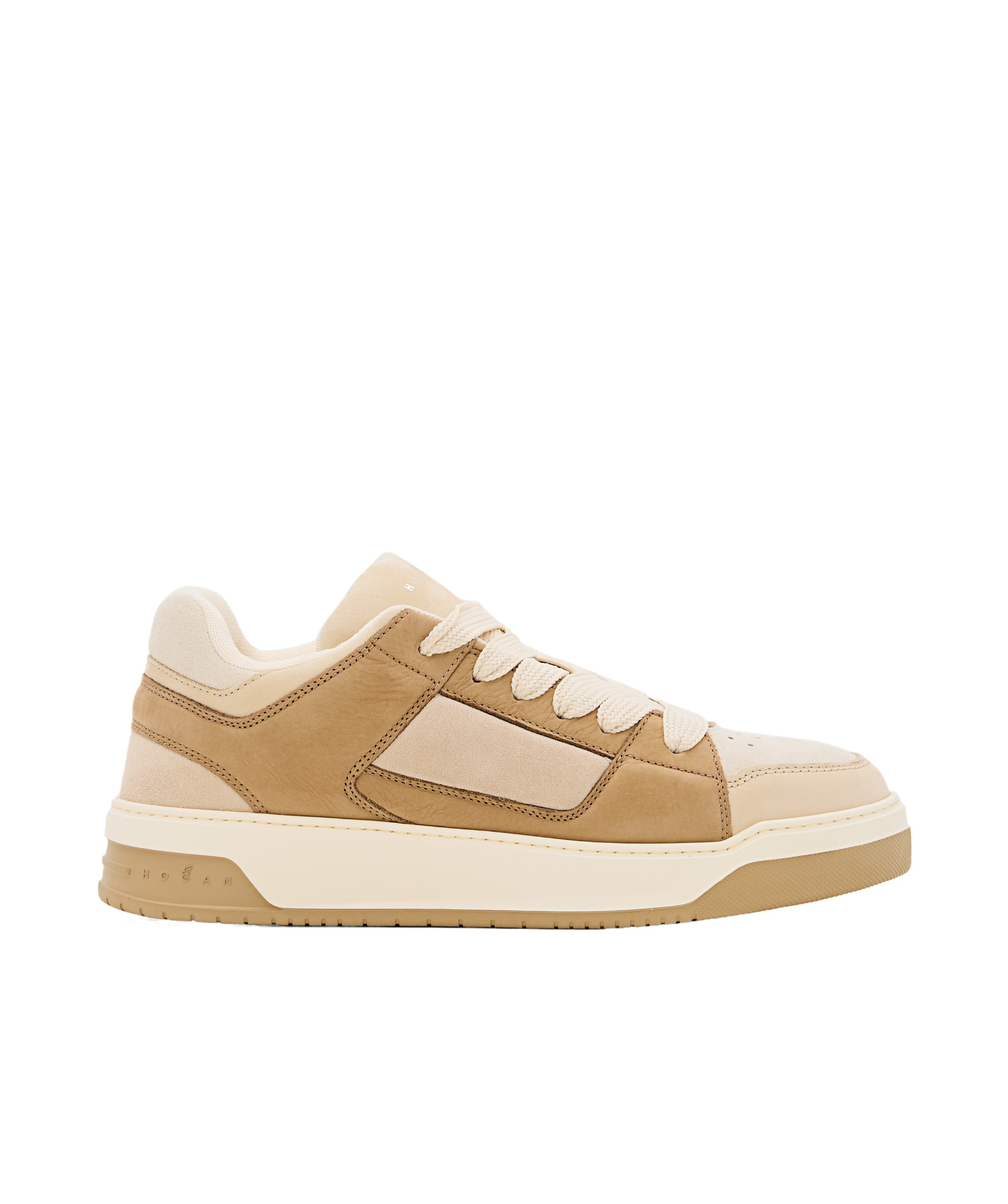 Hogan Men's Leather Sneakers, Durable Material In Nude